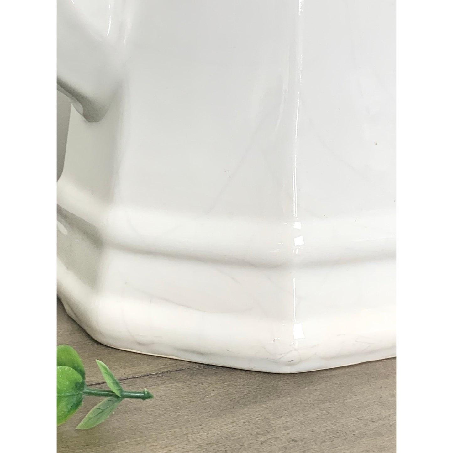 Vintage Pfaltzgraff Heritage Tall White Coffee Pot Octagonal Teapot Country Cottage Farmhouse