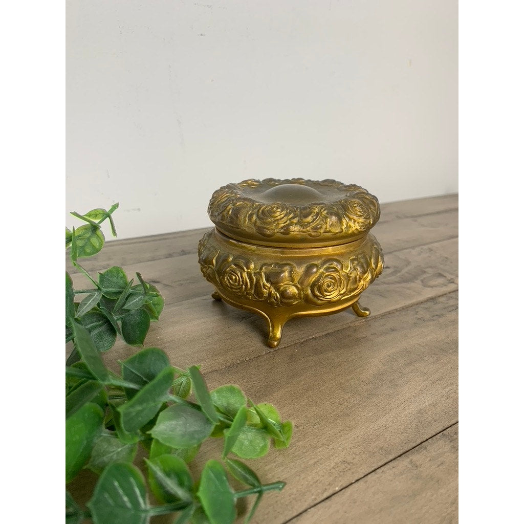 Antique Art Nouveau Jewelry Casket with Rose Design by Jennings Bros