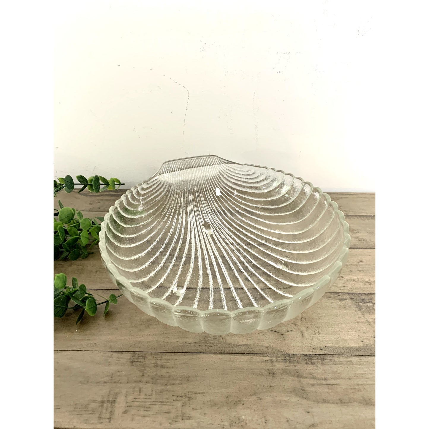 Vintage Anchor Hocking Clam Shell Glass Serving Dish Set 3pc Coastal Cottage