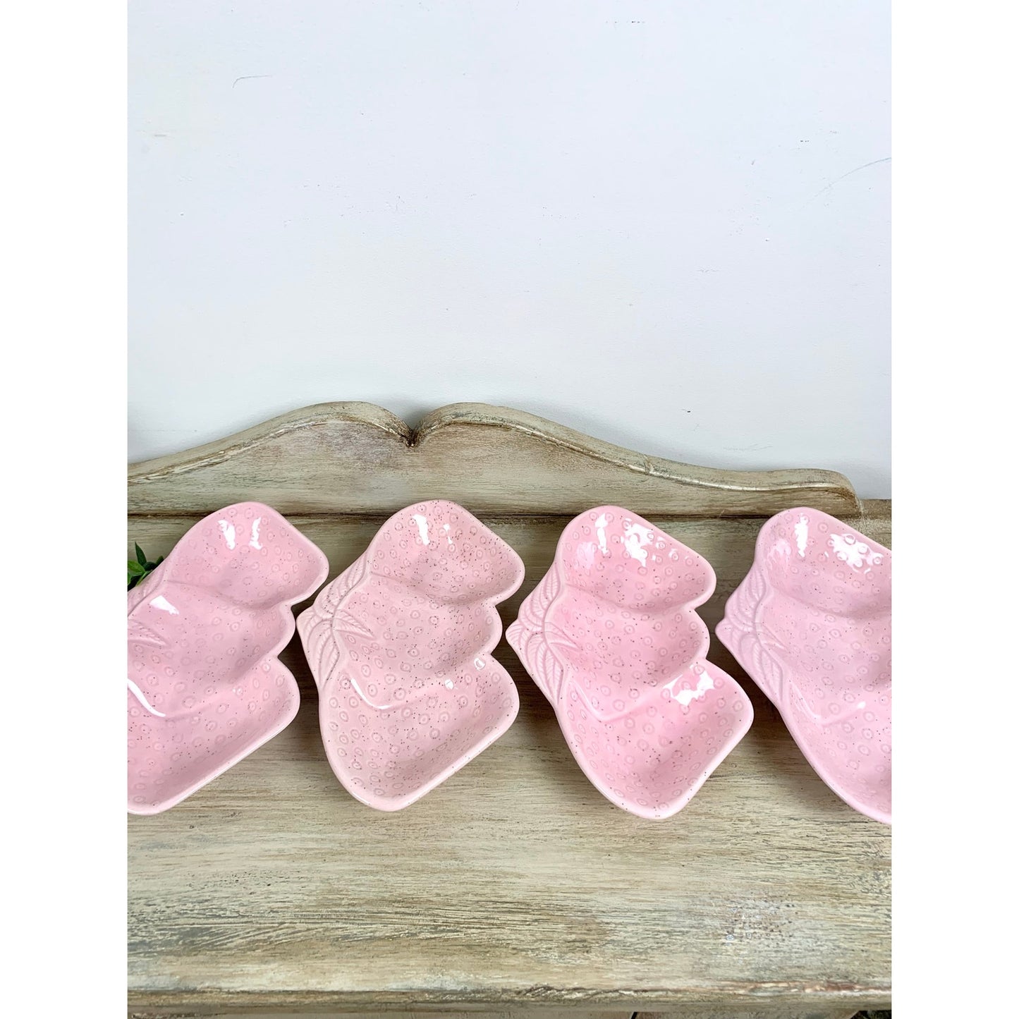 Vintage Pink Strawberry Ceramic Serving Set