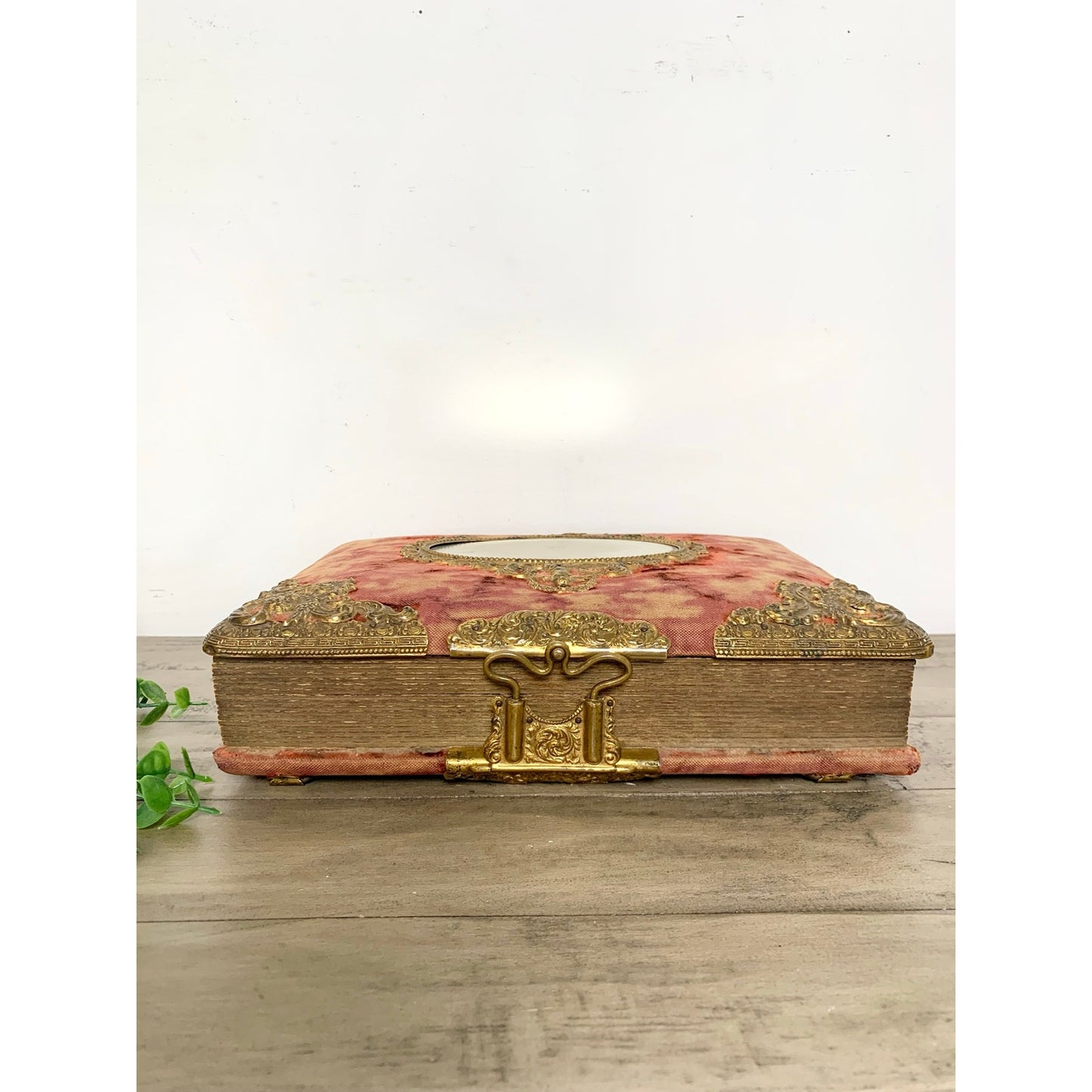 Antique Victorian Photograph Album Cherub Gilt Memorial Keepsake Ephemera Romantic