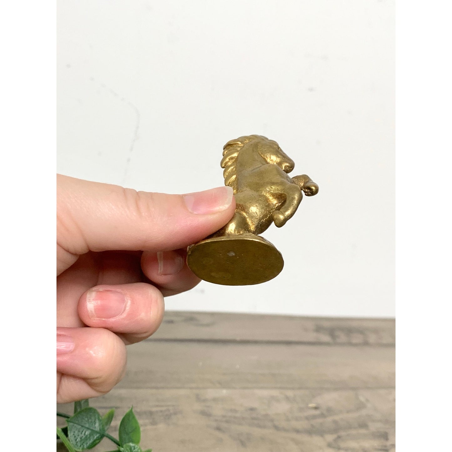 Vintage Solid Brass Miniature Rearing Horse Figurine Equestrian Collectible