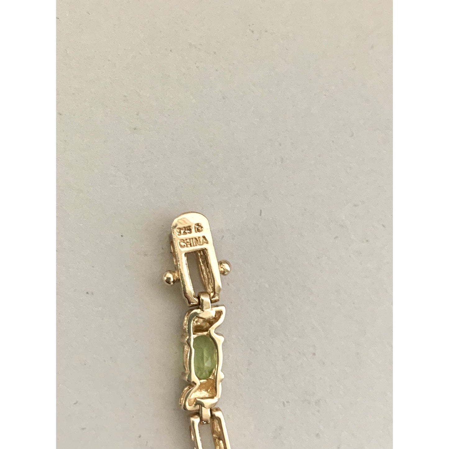 Vintage Ross Simons Peridot Tennis Bracelet Sterling Silver Gold Vermeil Elegant