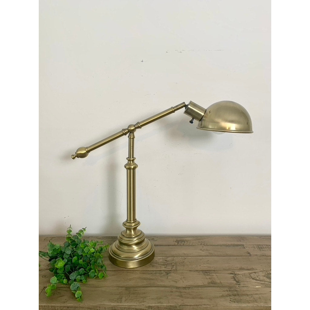 Large Vintage Brass Adjustable Table Lamp – Classic Task Light