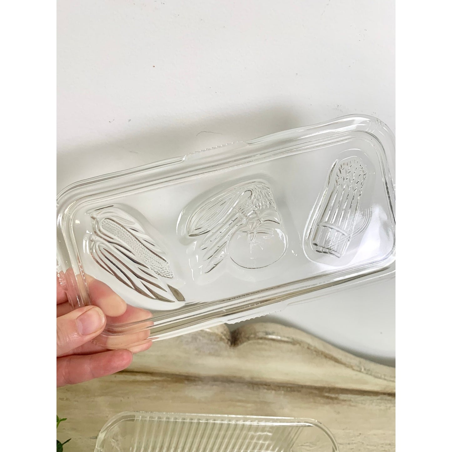 Vintage Federal Glass Refrigerator Dish Lidded Glass Storage Container Retro Vegetable Dish