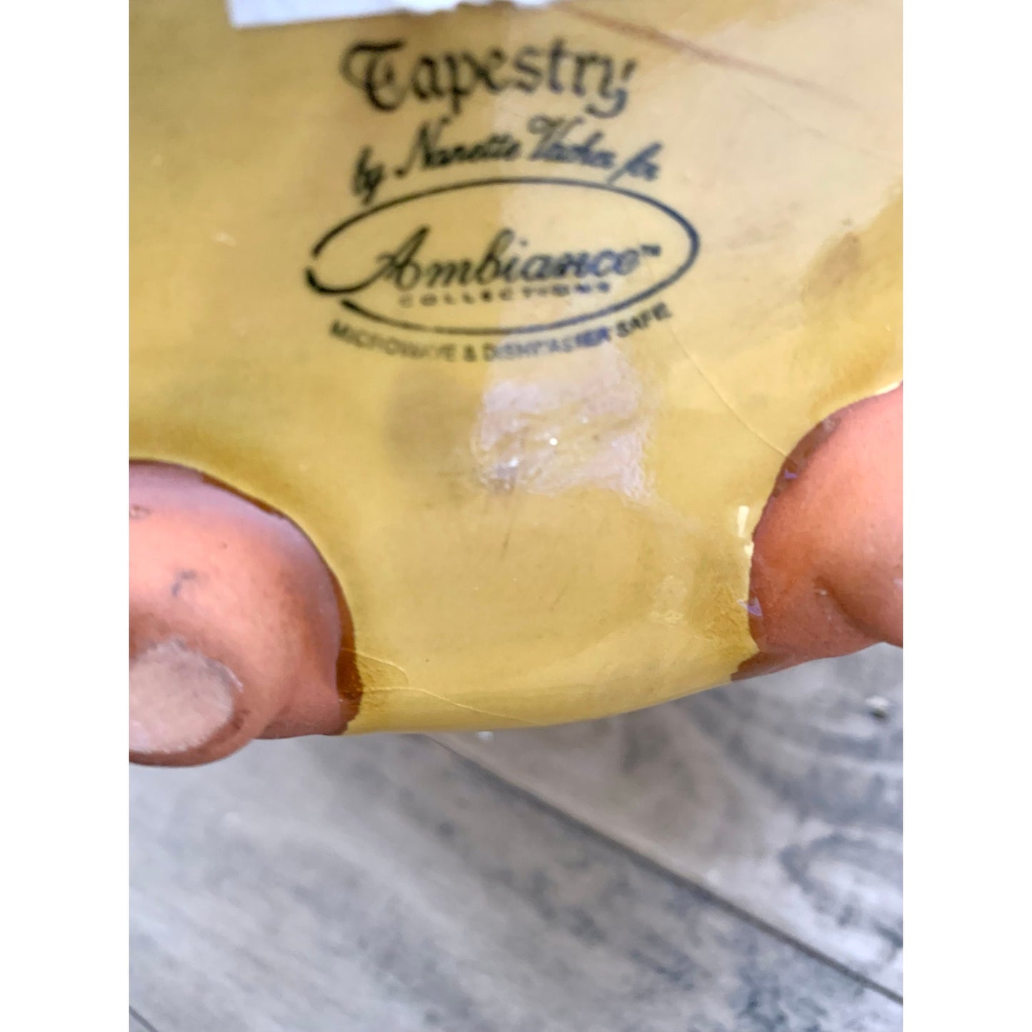 Vintage Tapestry by Nanette Vacher Floral Pitcher Pottery Vase Hand Painted Terracotta