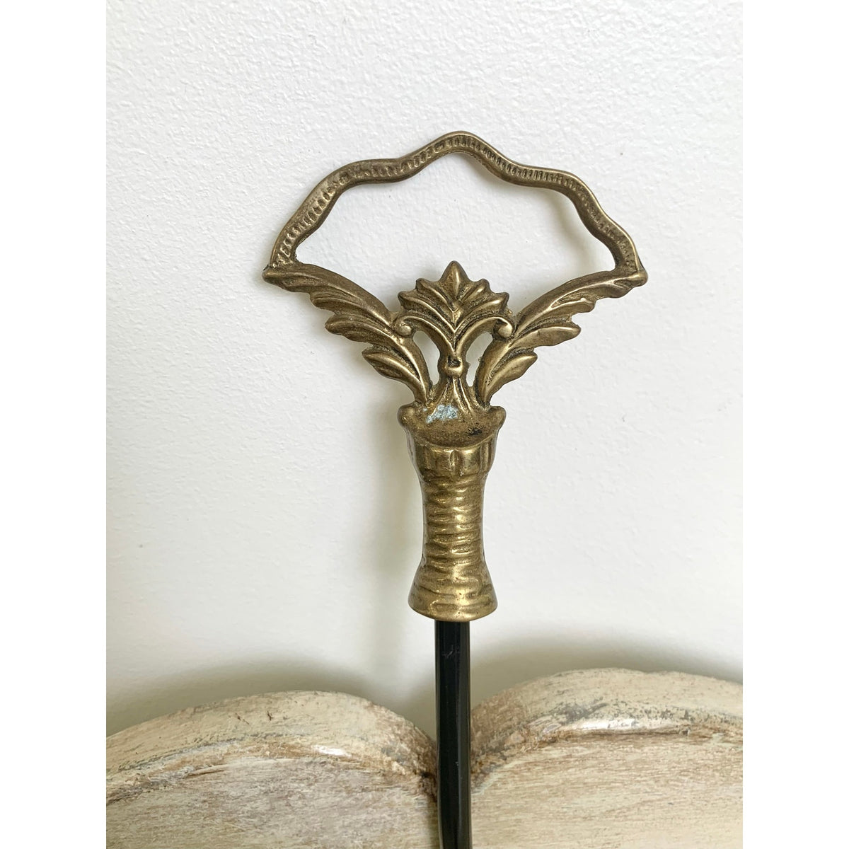 Vintage Brass Curtain Tieback Hook Ornate Black Metal Drapery Holdback Wall Mount