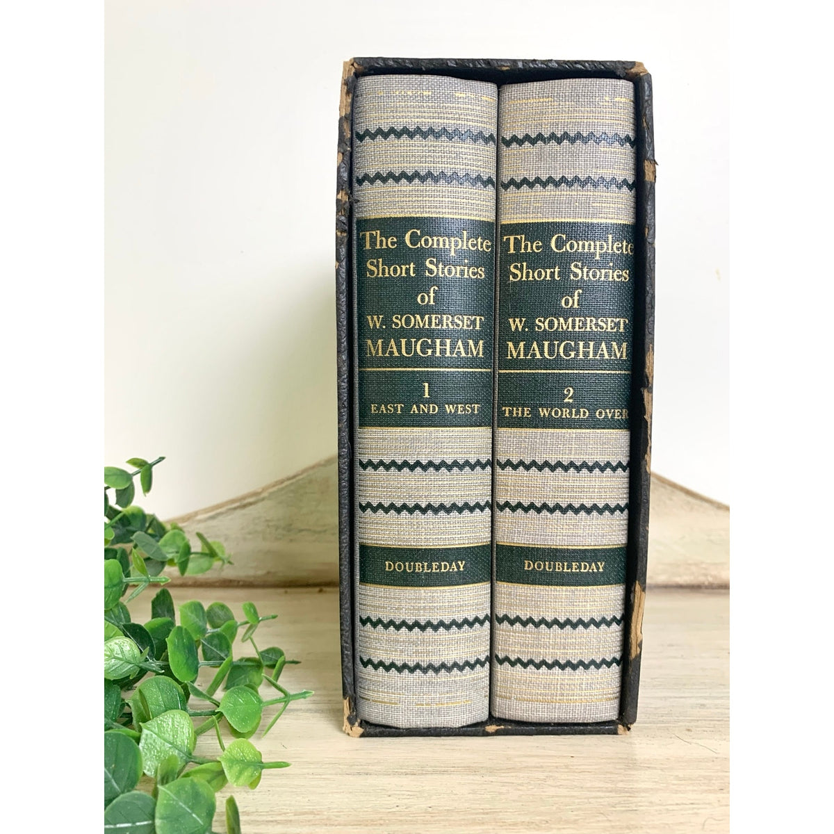 Vintage 1953 W Somerset Maugham Complete Short Stories Two Volume Boxed Set Doubleday