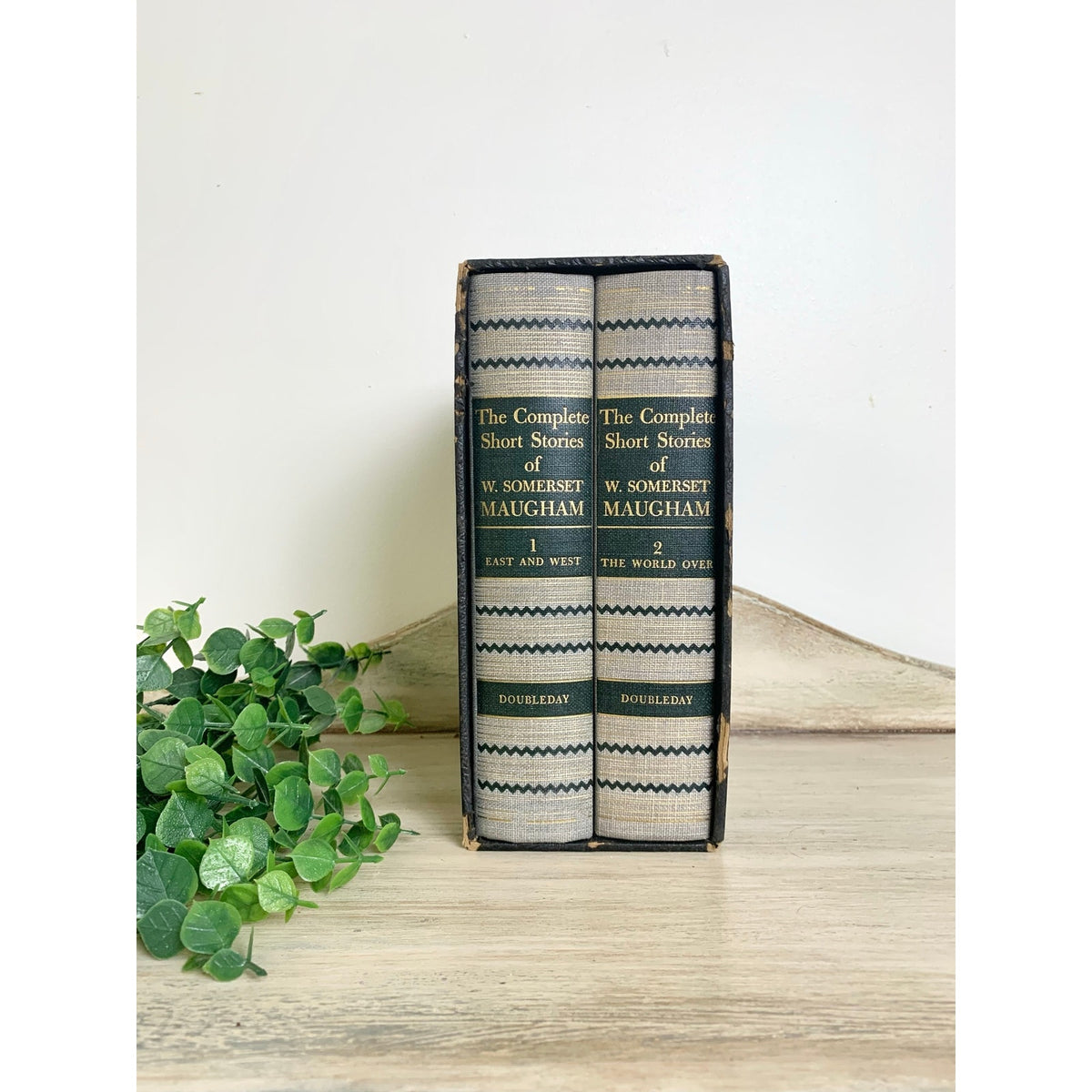 Vintage 1953 W Somerset Maugham Complete Short Stories Two Volume Boxed Set Doubleday