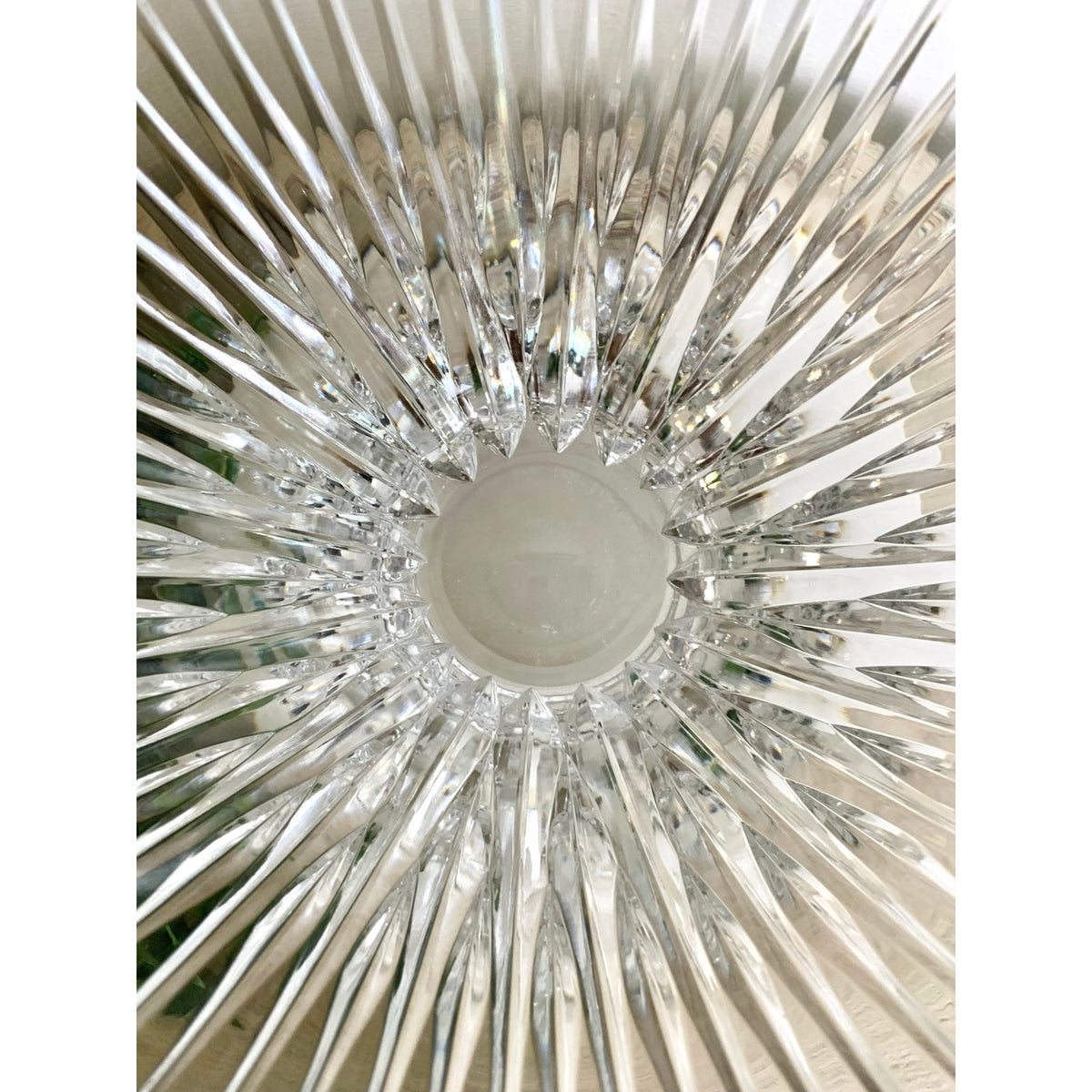 Vintage Josair Yugoslavia Lead Crystal Bowl Large Cut Glass Centerpiece Elegant