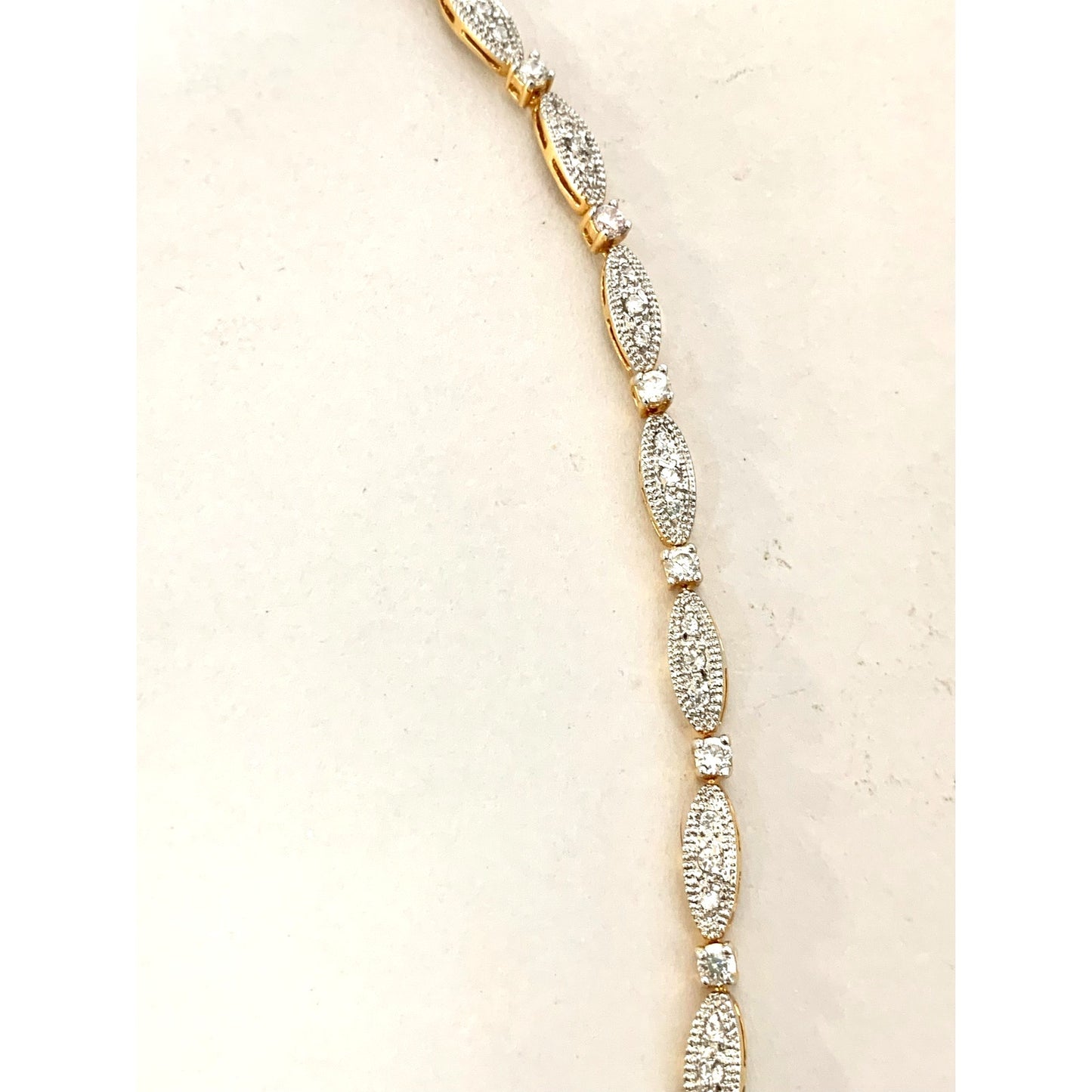 Vintage Goldtone Rhinestone Tennis Bracelet Art Deco Style Crystal Glam Jewelry