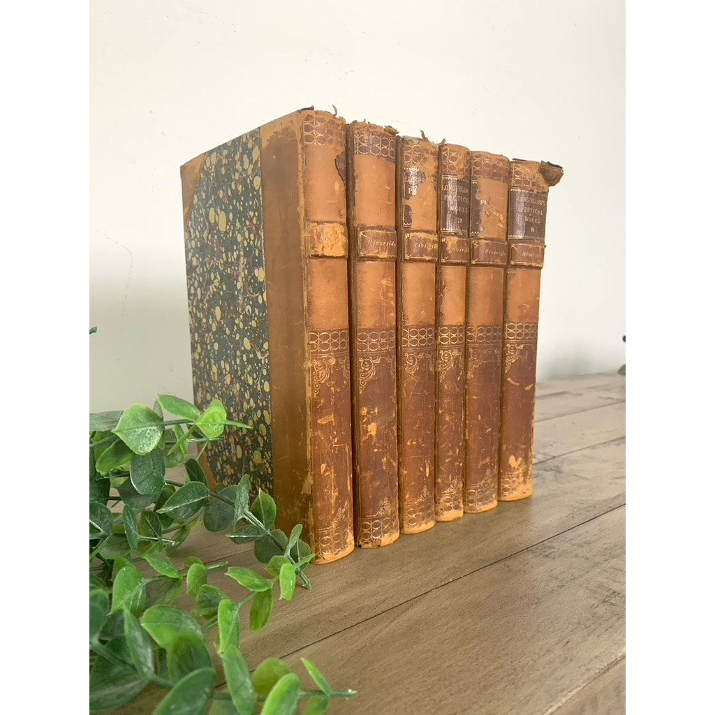 Antique 1886 The Poetical Works of Henry Wadsworth Longfellow – Complete 6 Volume Set