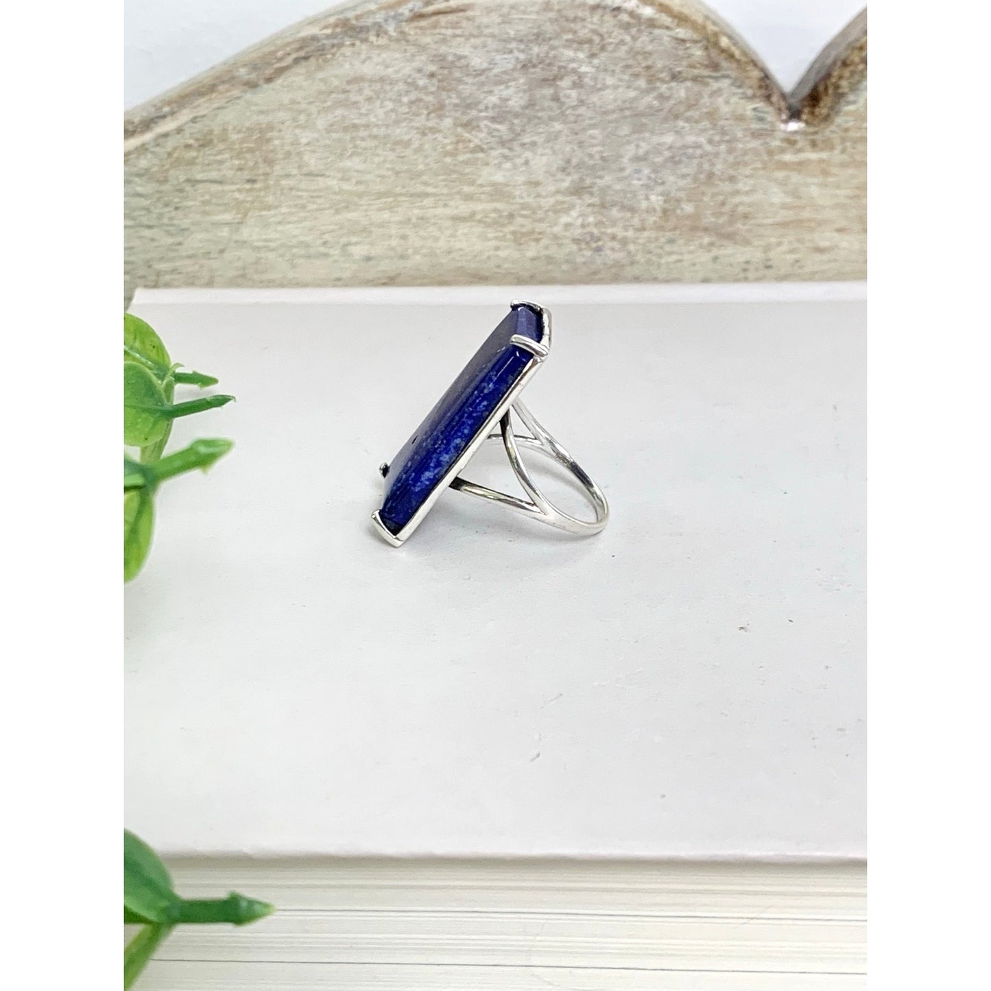 Vintage Lapis Lazuli Ring Sterling Silver 925 Djoy Statement Size 9 Southwestern