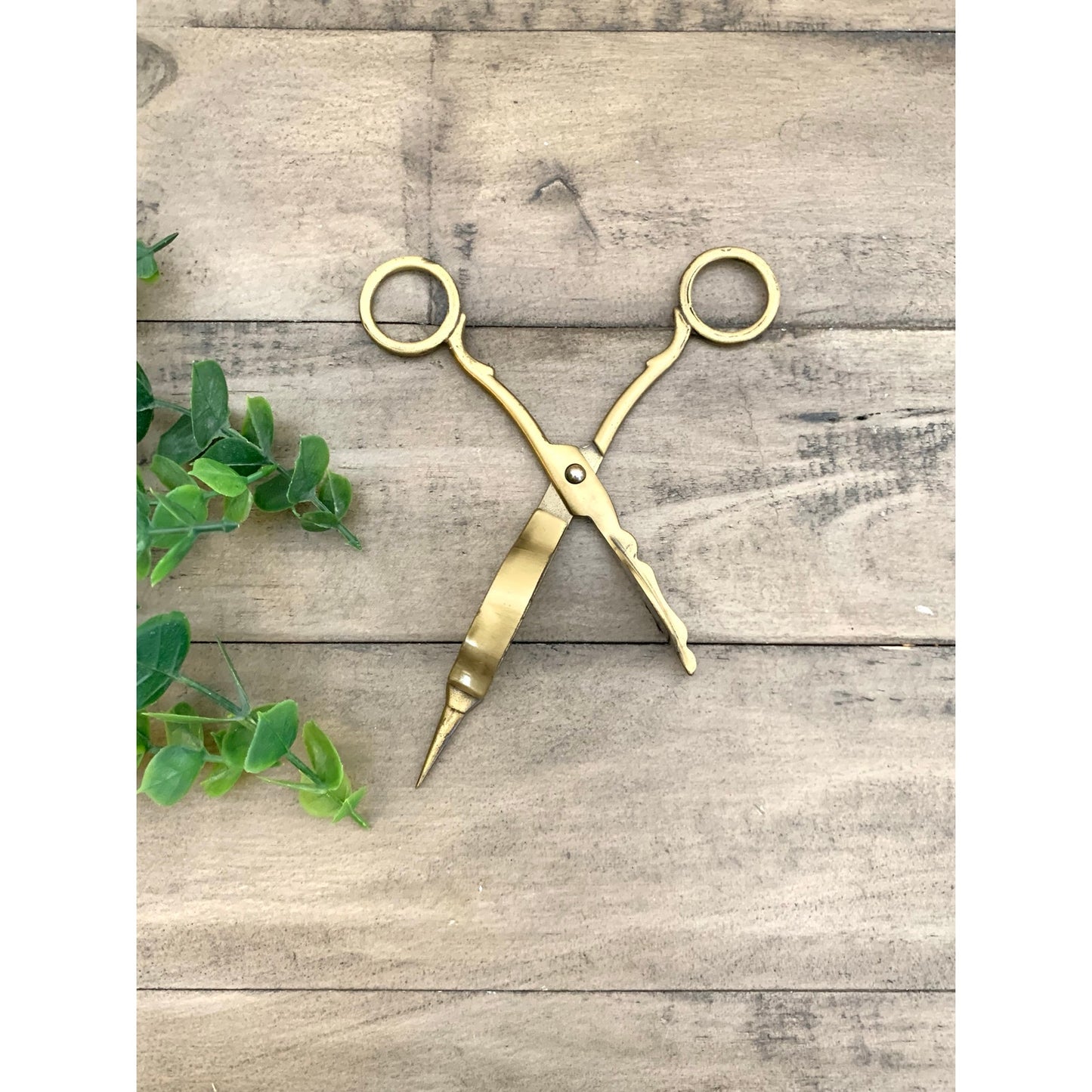 Vintage Brass Wick Trimmers Candle Snuffer Scissors Antique Style Ornate Gold