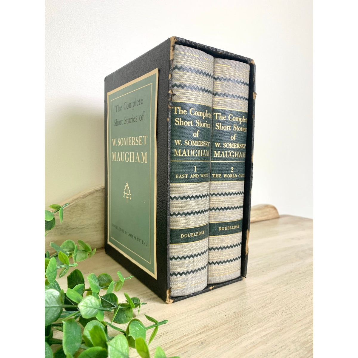 Vintage 1953 W Somerset Maugham Complete Short Stories Two Volume Boxed Set Doubleday