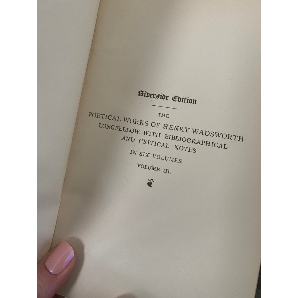 Antique 1886 The Poetical Works of Henry Wadsworth Longfellow – Complete 6 Volume Set