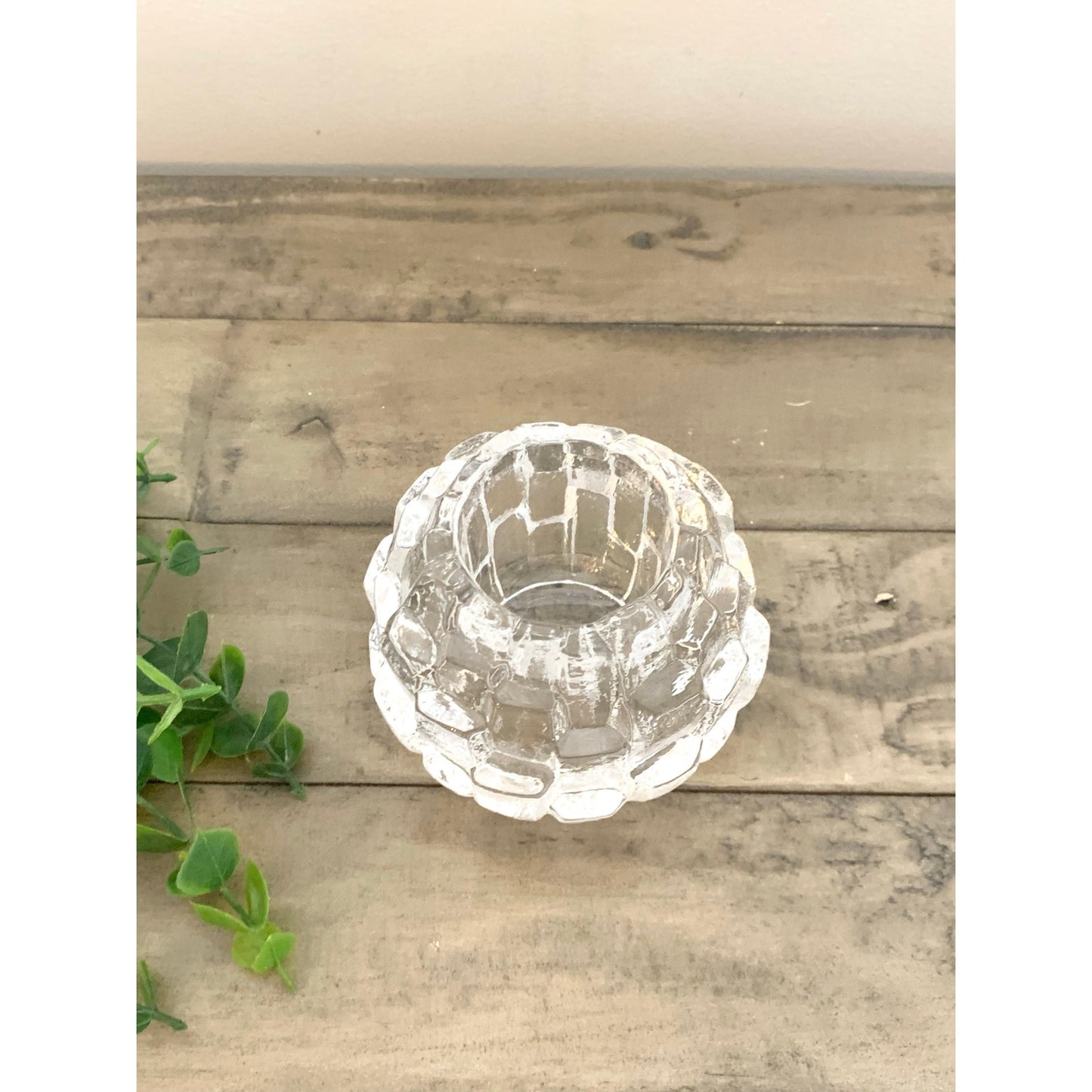 Vintage Kosta Boda Igloo Clear Crystal Glass Candle Votive – Swedish Art Glass 1970s