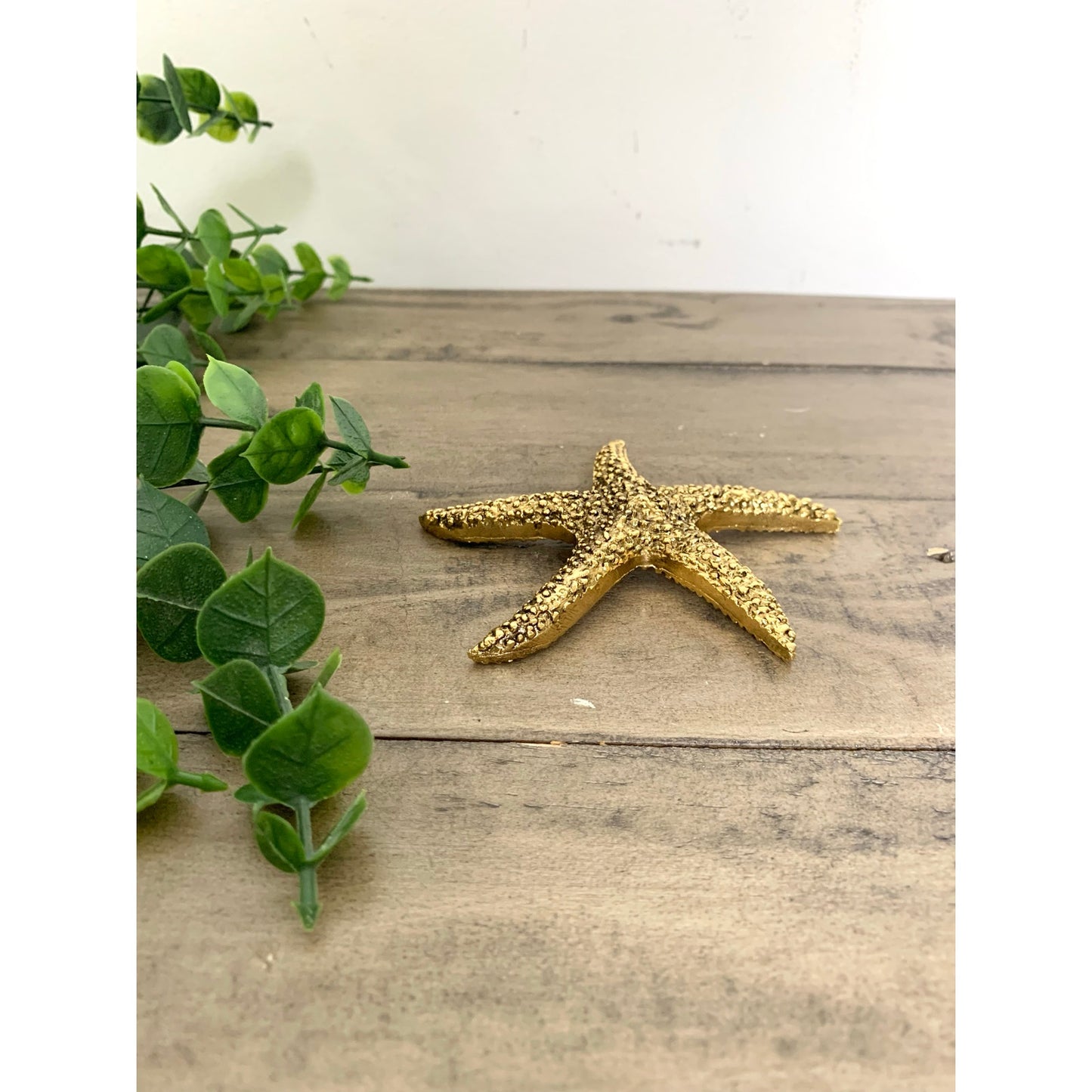 Vintage Small Brass Starfish Figurine Paperweight Nautical Coastal Beach Gold