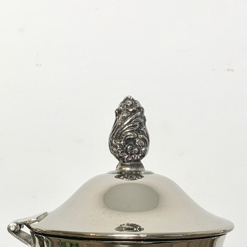 Vintage Silverplate Coffee Pot Tea Pot Ornate Footed Serving Dish Hinged Lid Floral Elegant