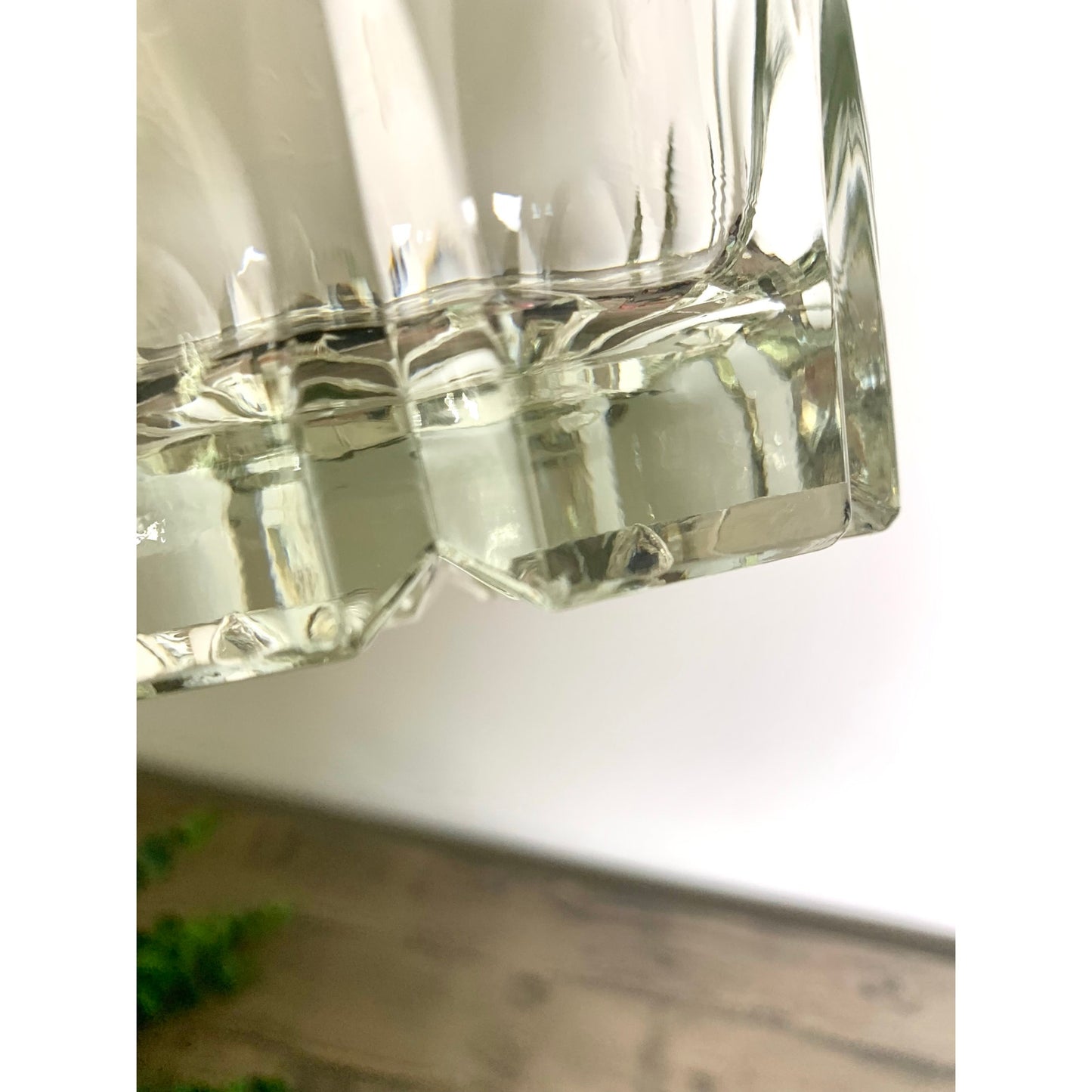 Vintage Princess House Etched Glass Ice Bucket with Floral Band and Starburst Base