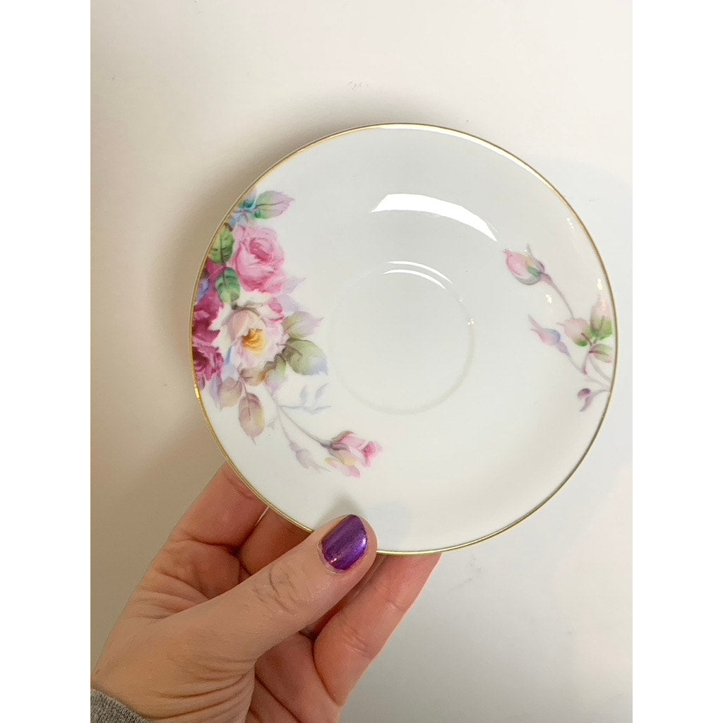 Vintage Noritake China Tea Coffee Serving Set Maruki “M” Backstamp, Pink Rose Pattern