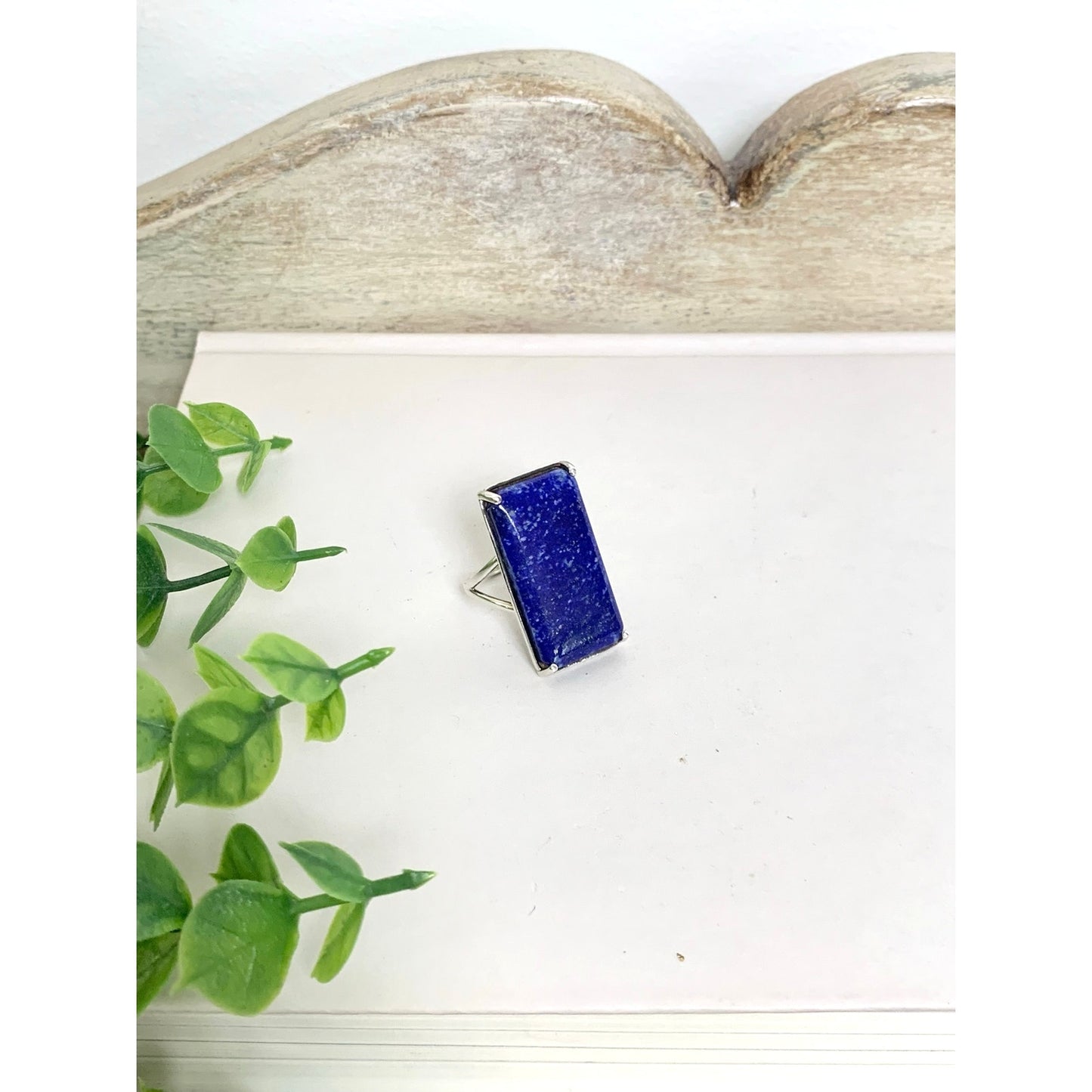 Vintage Lapis Lazuli Ring Sterling Silver 925 Djoy Statement Size 9 Southwestern
