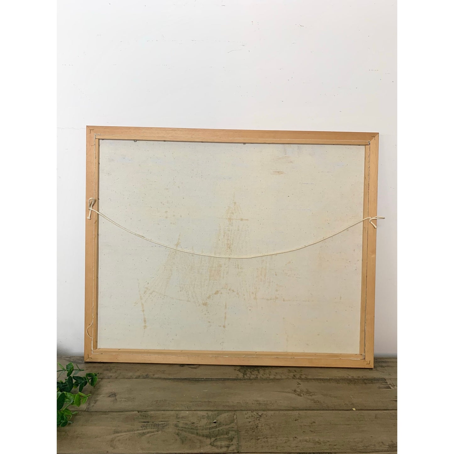 Vintage Oil Painting on Canvas Nautical Art Harbor with Boats Signed Seascape