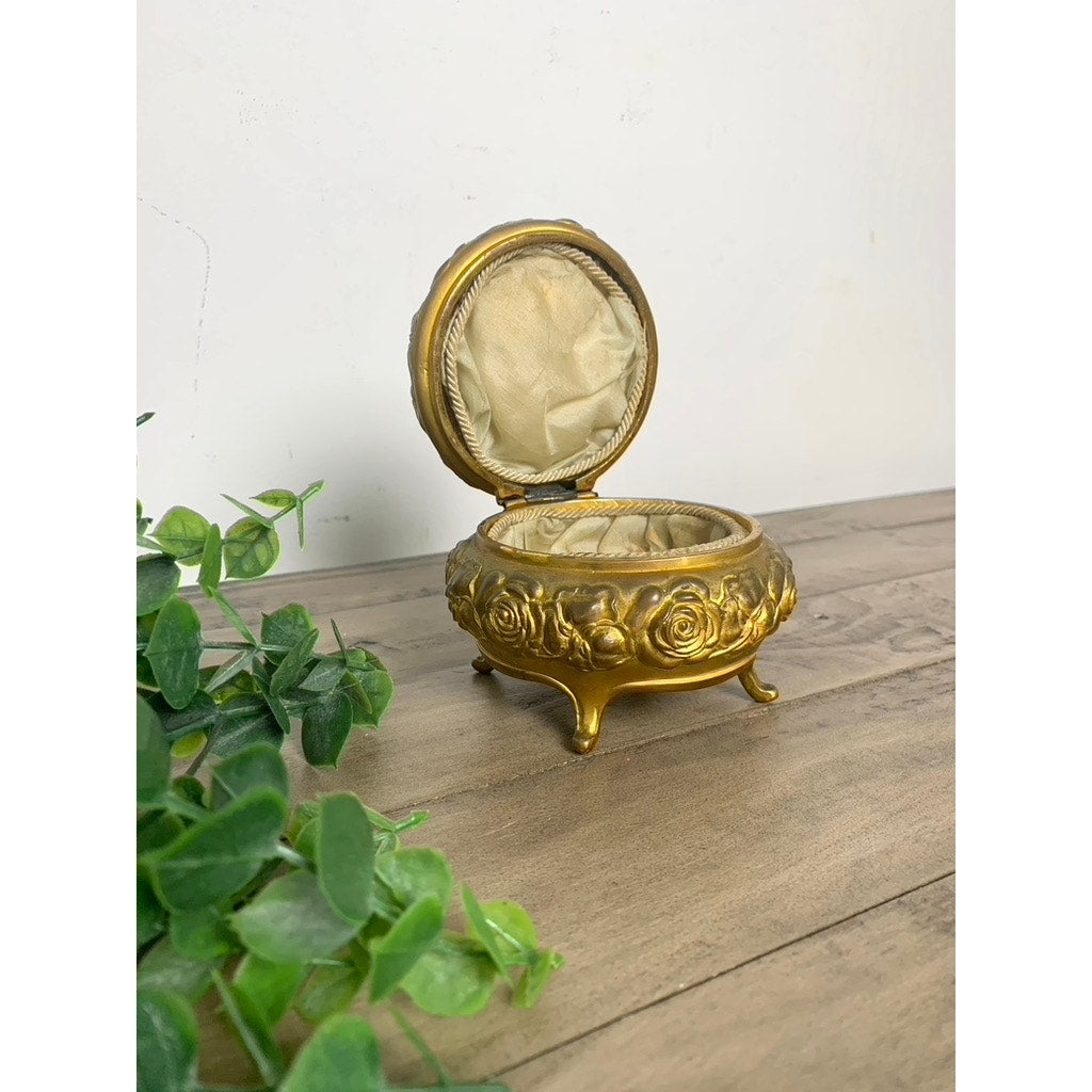 Antique Art Nouveau Jewelry Casket with Rose Design by Jennings Bros