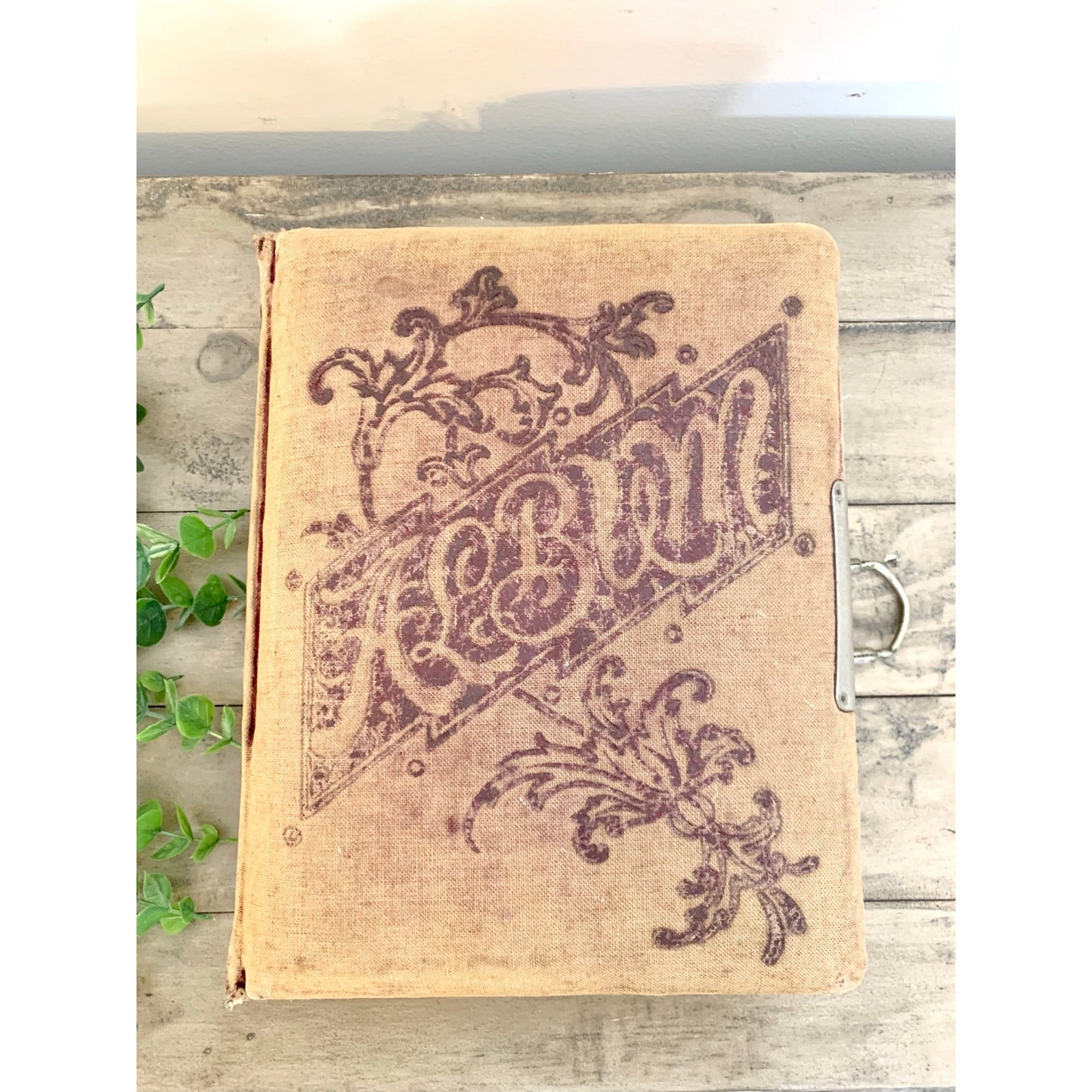 Antique Victorian Photo Album with 1800s Portraits Photography Ephemera Book