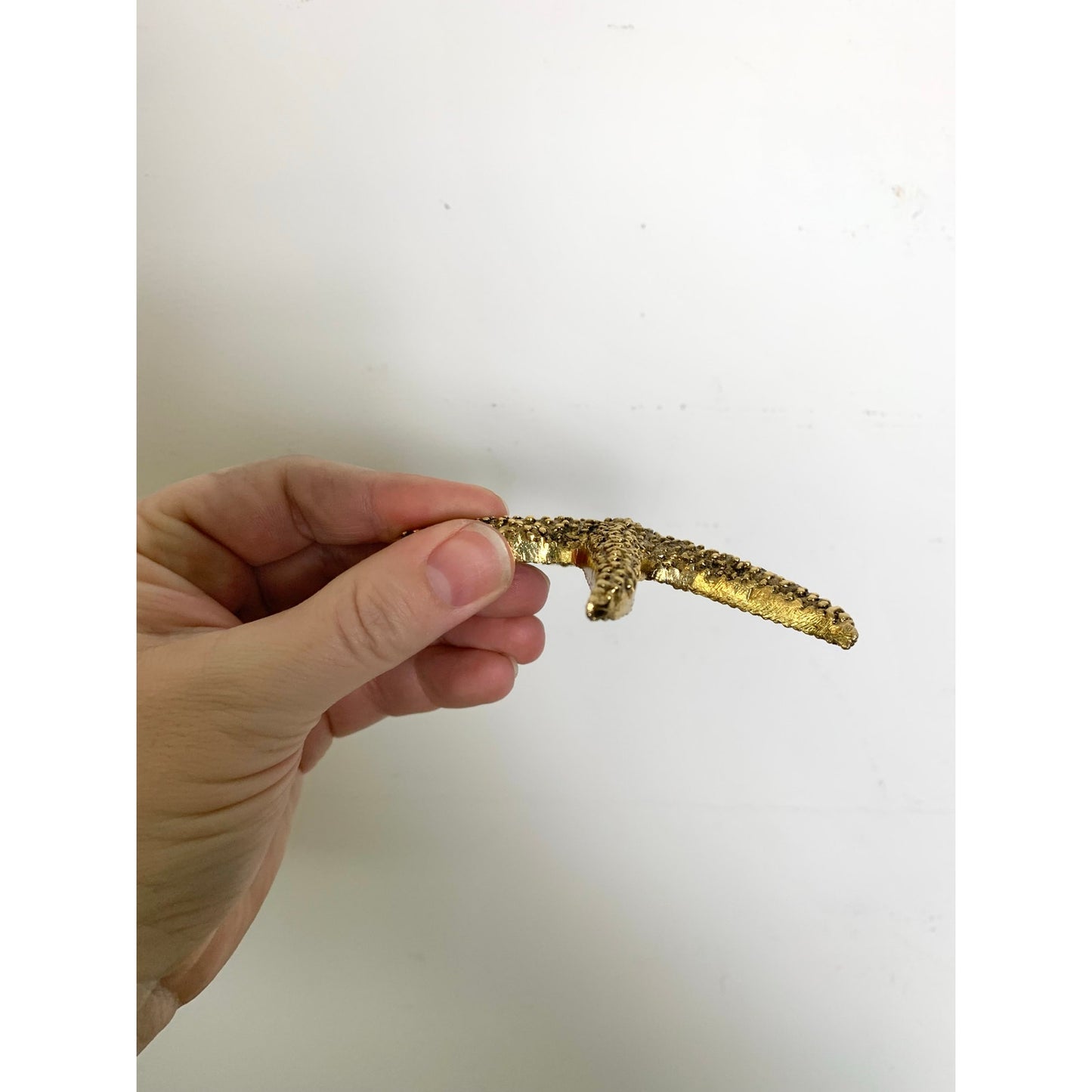 Vintage Small Brass Starfish Figurine Paperweight Nautical Coastal Beach Gold