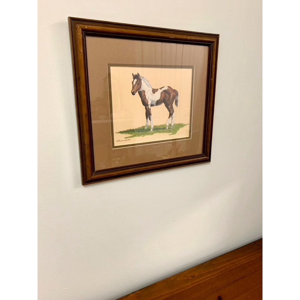 Vintage Limited Edition Horse Print Framed Signed 1998 Karen Thumm Equestrian Art